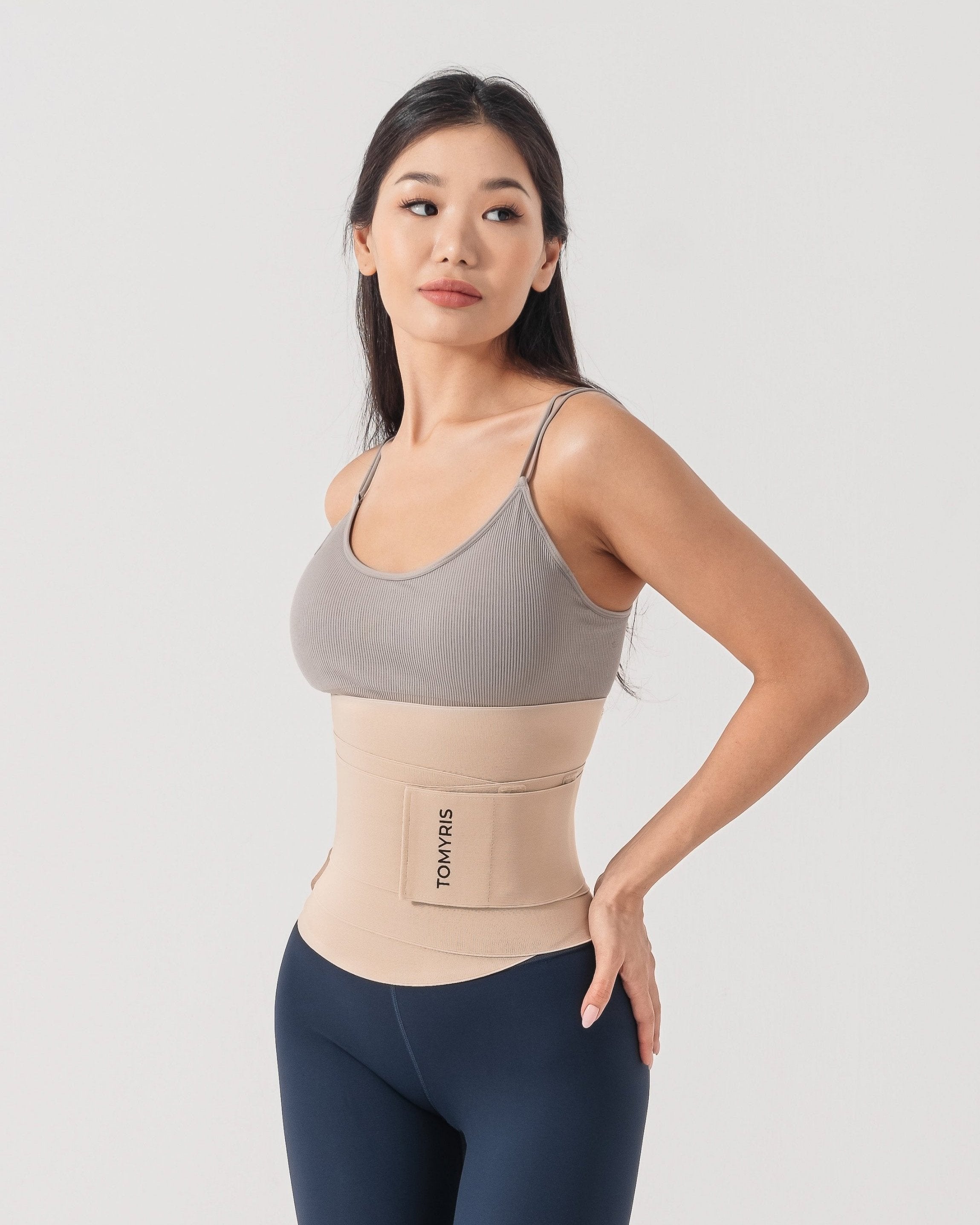 Пояс-бандаж для осиной талии Tomyris бежевый сбоку